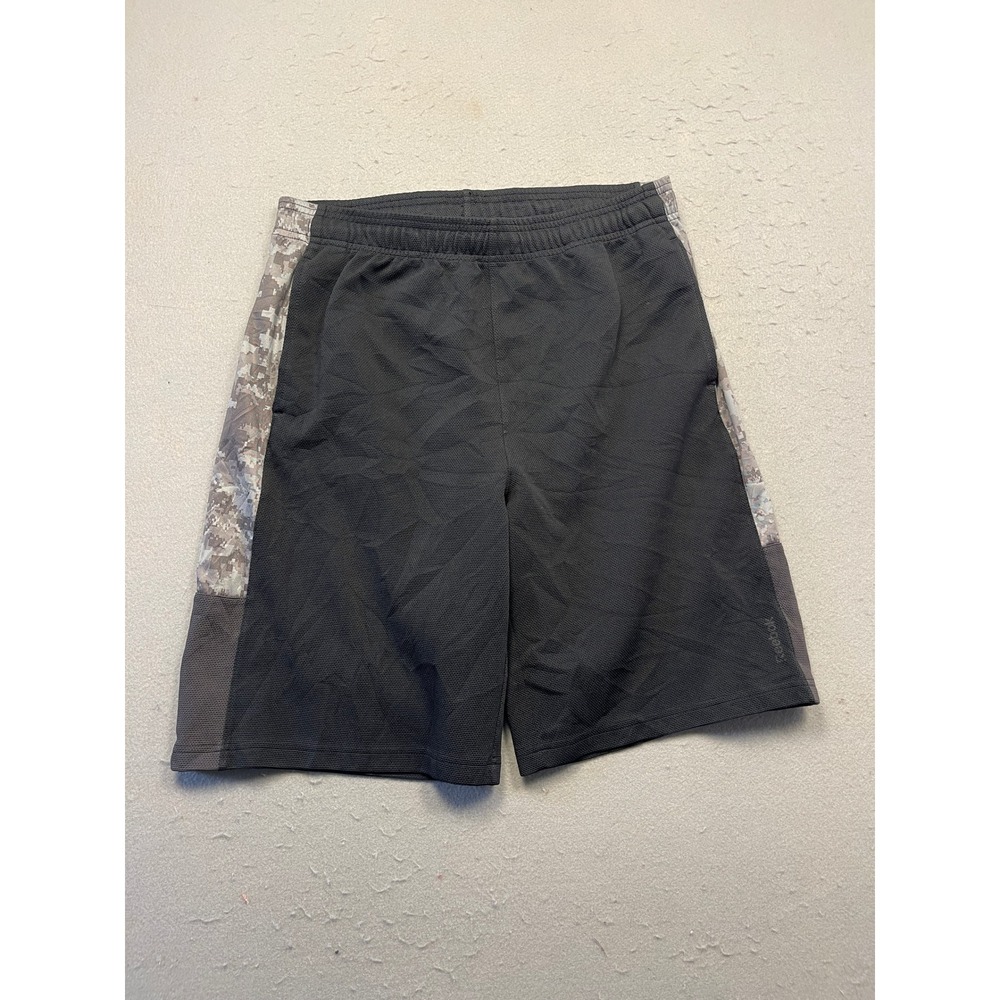Reebok Mesh Athletic Shorts Polyester Camo Black Medium Mens